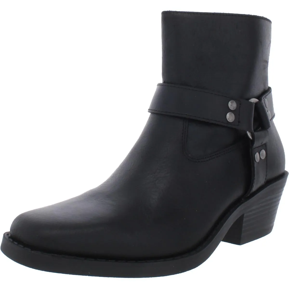 Sun + Stone Womens Pheobie Leather Square Toe Booties