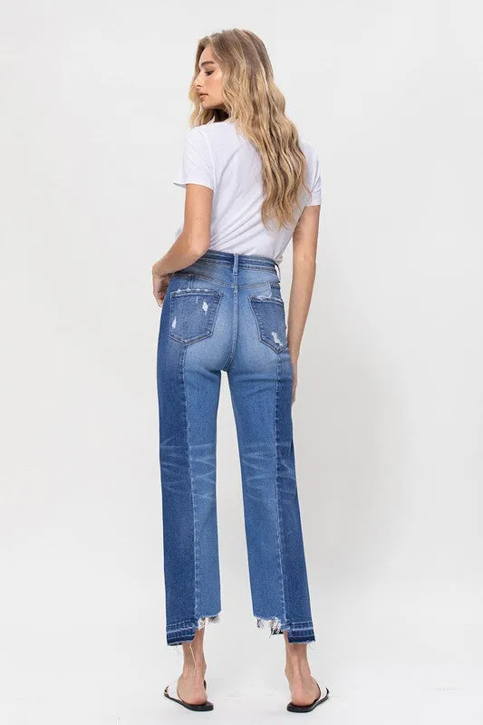 SUPER HIGH RISE CROP STRAIGHT JEANS