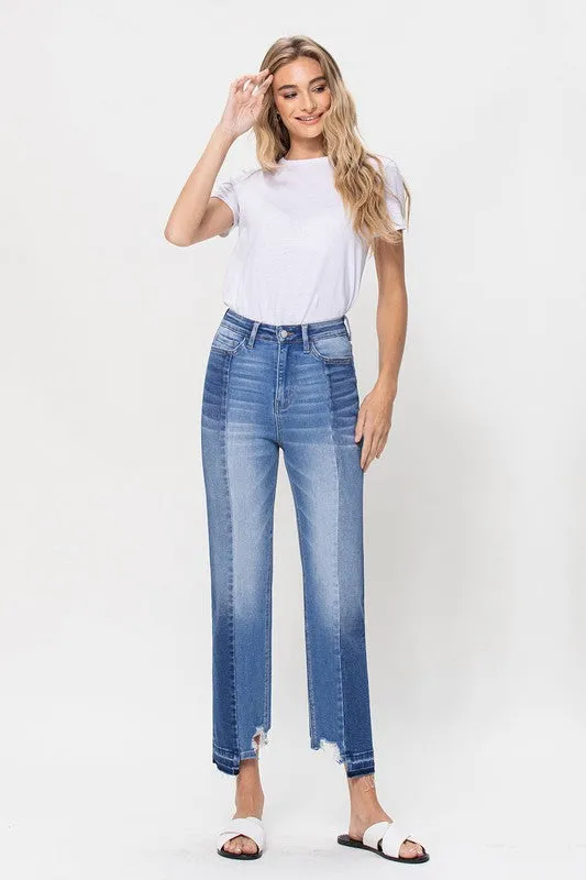 SUPER HIGH RISE CROP STRAIGHT JEANS