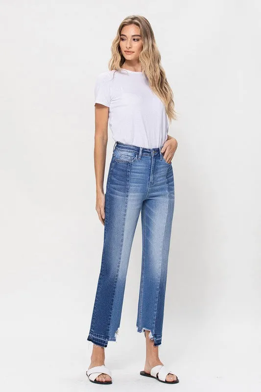 SUPER HIGH RISE CROP STRAIGHT JEANS