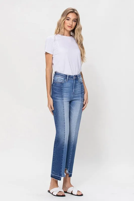 SUPER HIGH RISE CROP STRAIGHT JEANS