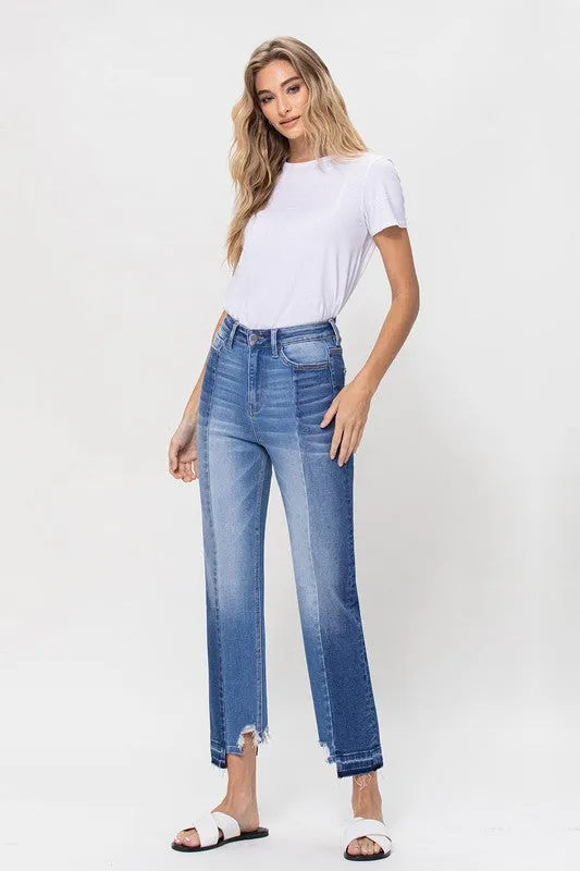 SUPER HIGH RISE CROP STRAIGHT JEANS