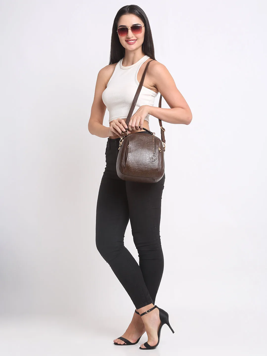 Teakwood Leather Textured Women Backpack