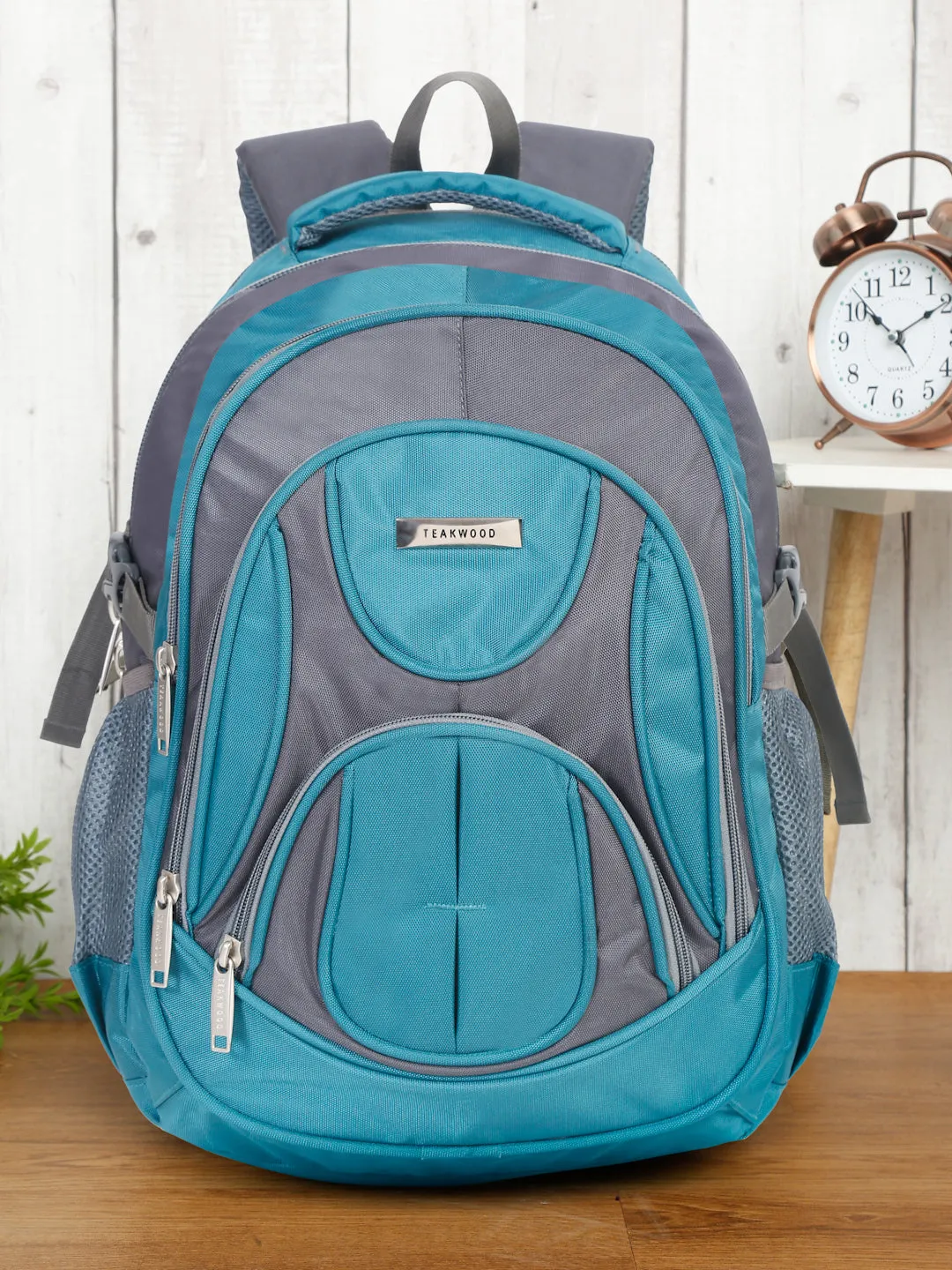 Teakwood Leather Unisex Solid Teal 34L Medium Backpack