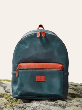 Teal Lucknow Leather Backpack