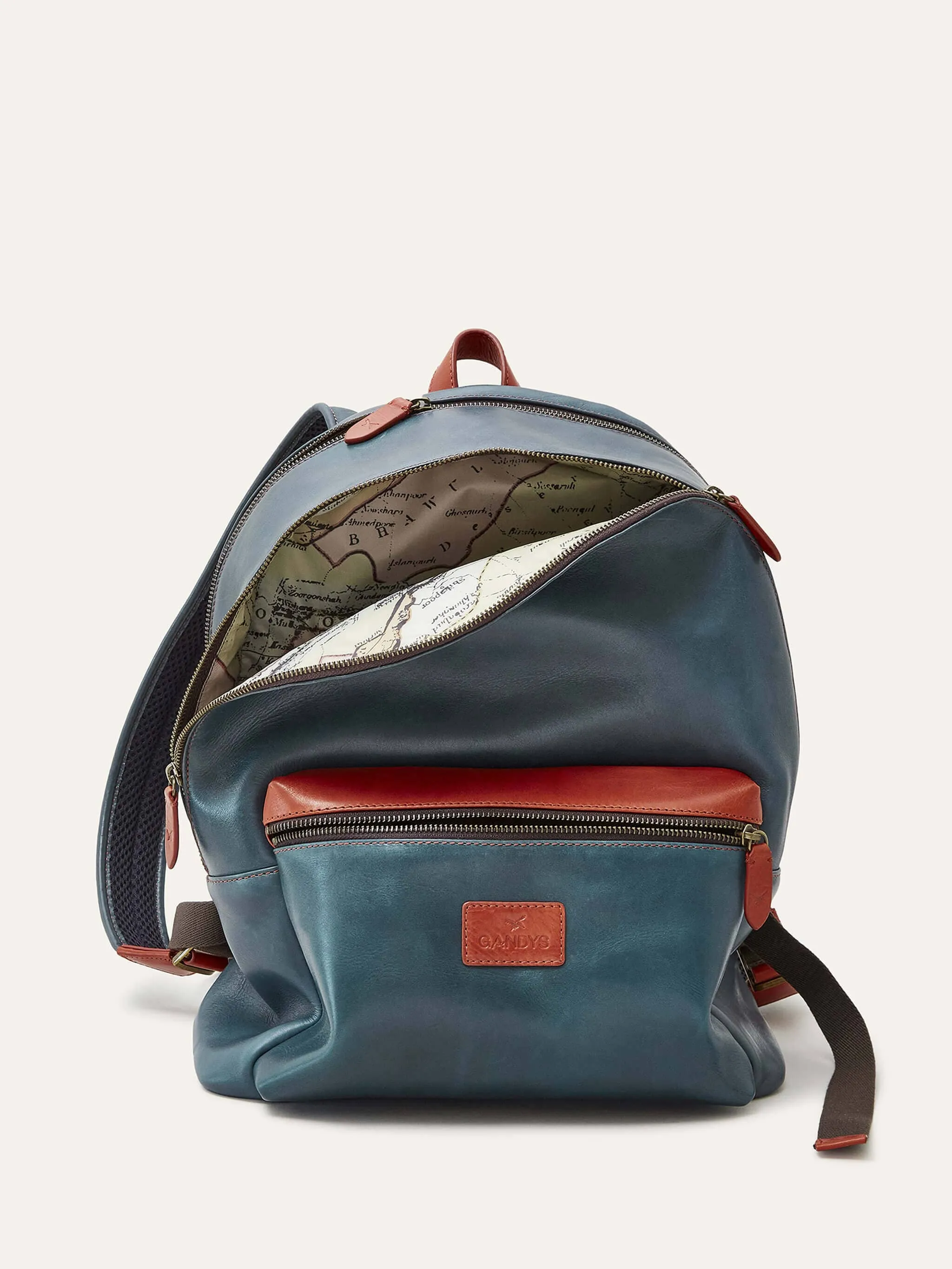 Teal Lucknow Leather Backpack