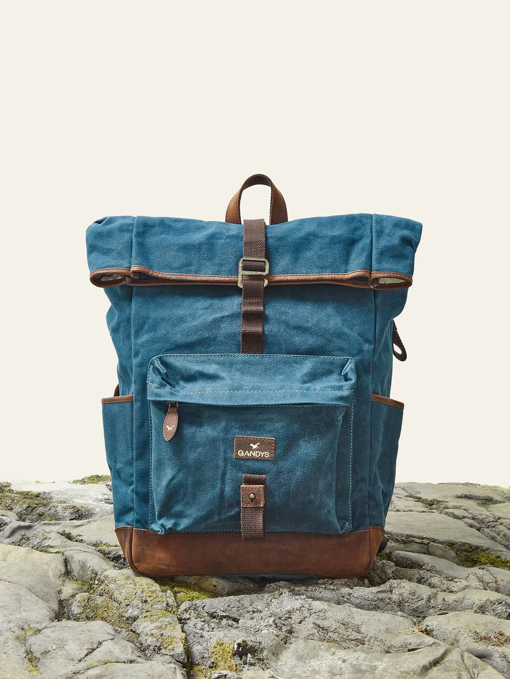 Teal Sri Lanka Waxed Cotton Backpack