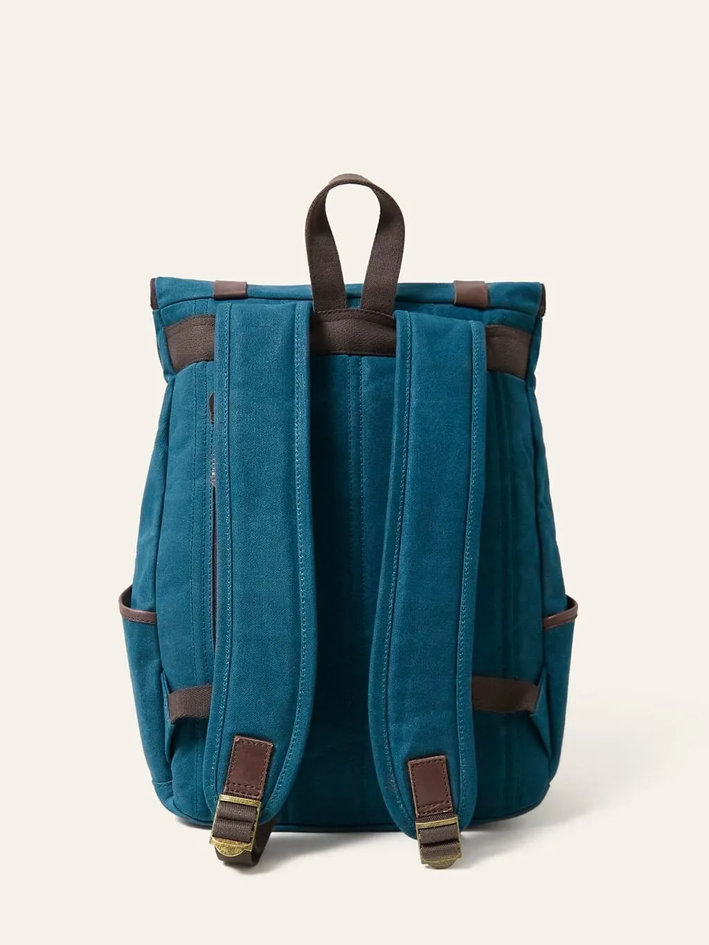 Teal Waxed Cotton Bali Backpack