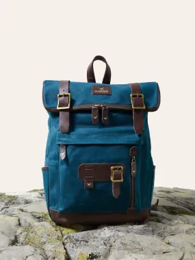 Teal Waxed Cotton Bali Backpack