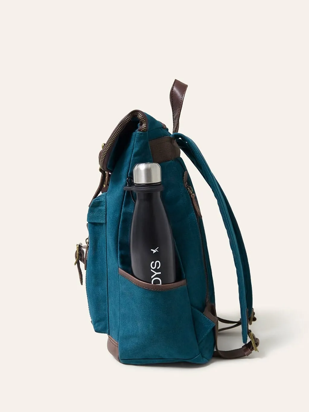 Teal Waxed Cotton Bali Backpack