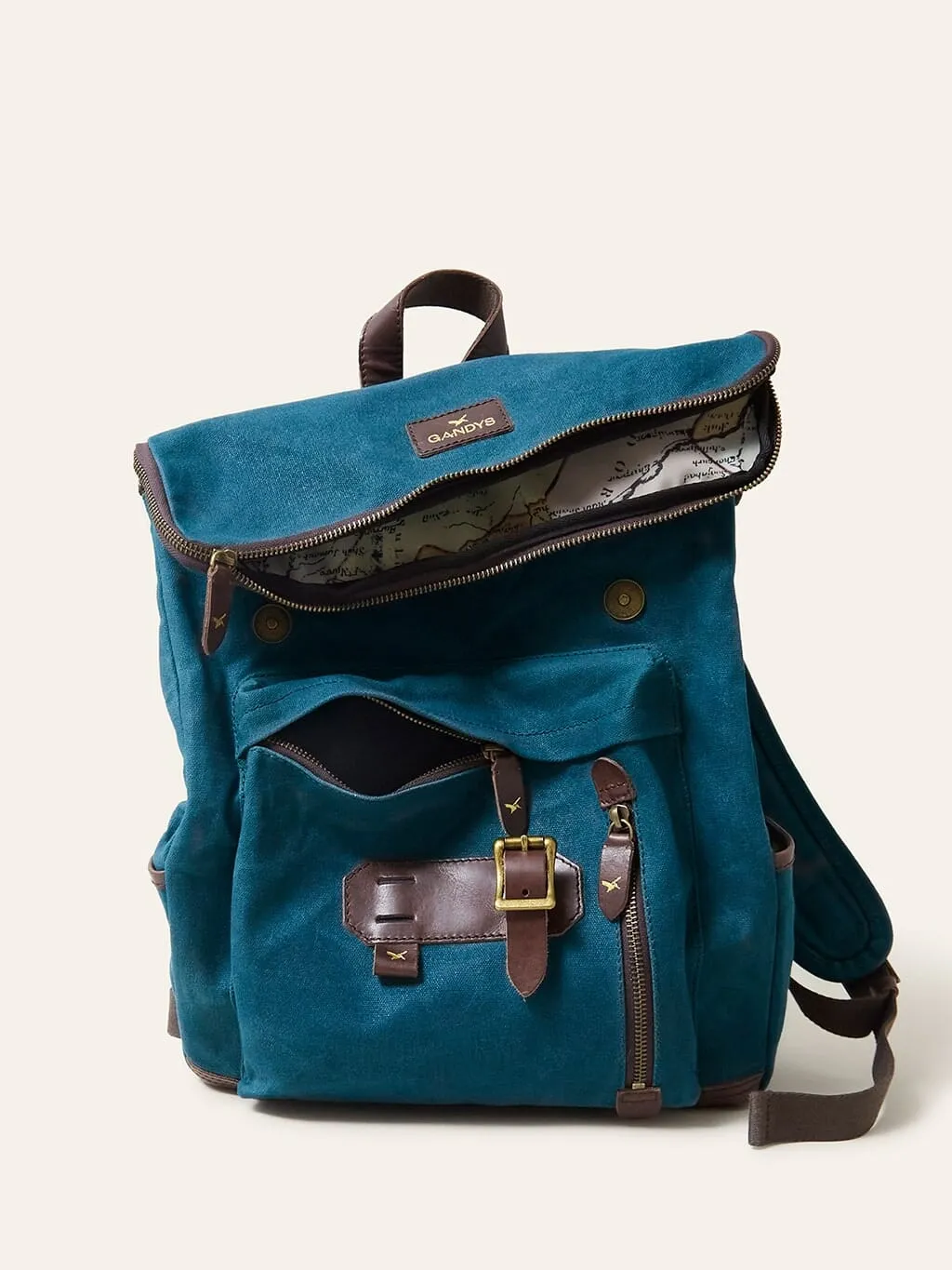 Teal Waxed Cotton Bali Backpack