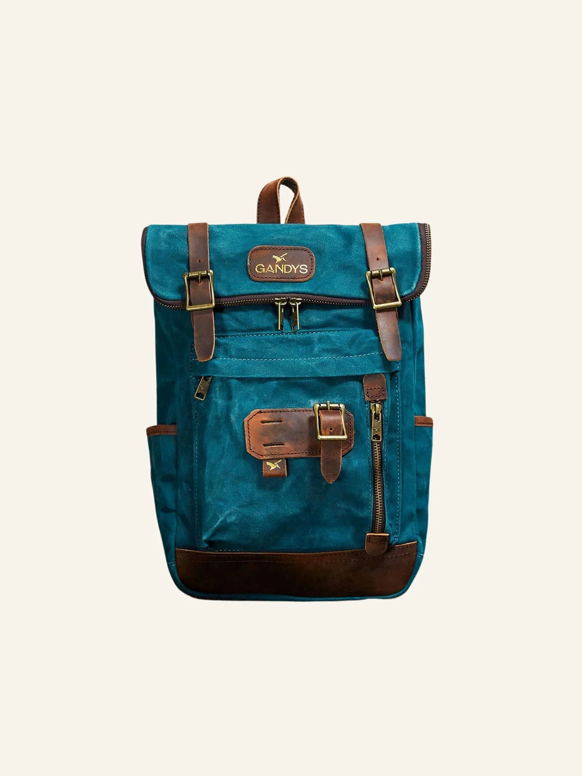 Teal Waxed Cotton Mini Bali Backpack