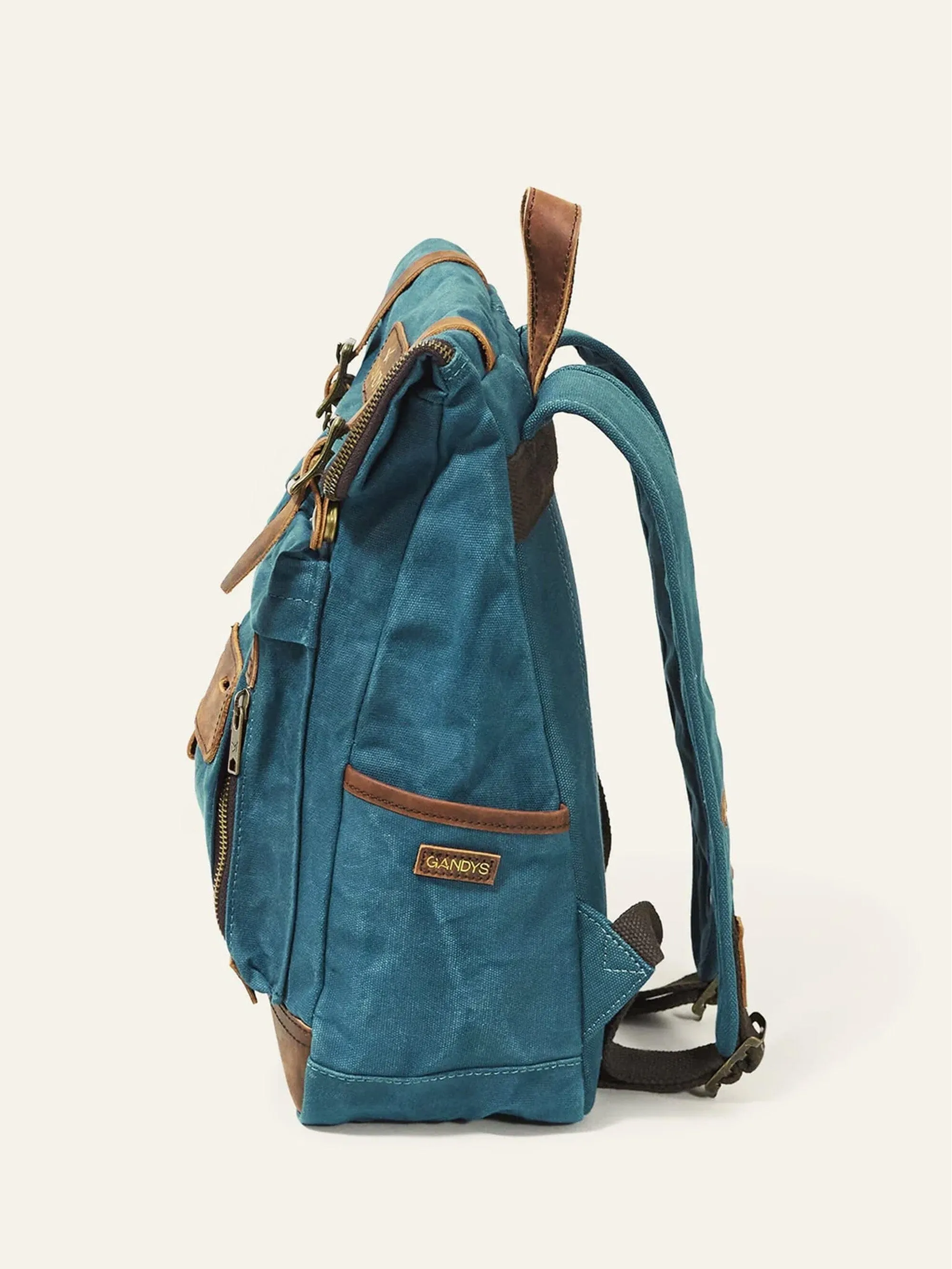 Teal Waxed Cotton Mini Bali Backpack