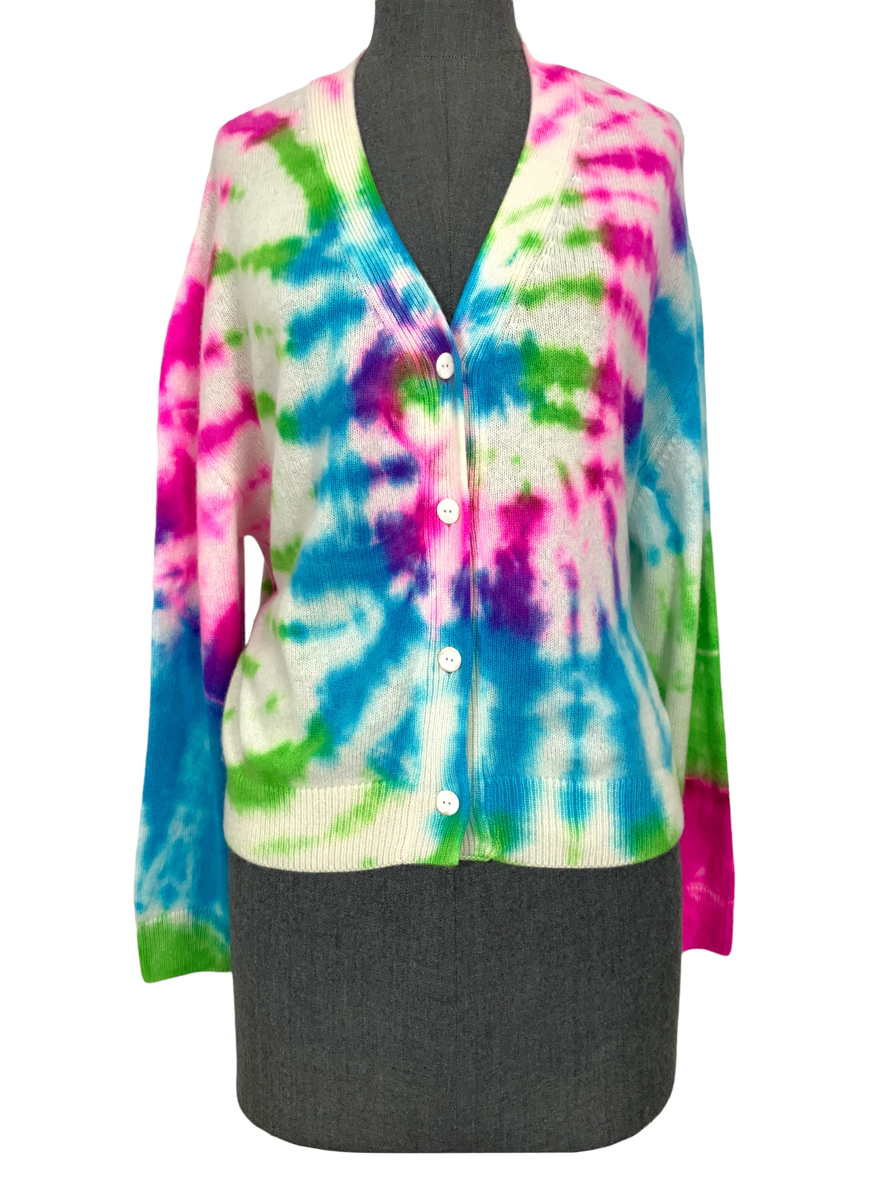 The Elder Statesman Tie Dye Cashmere Cardigan Size S