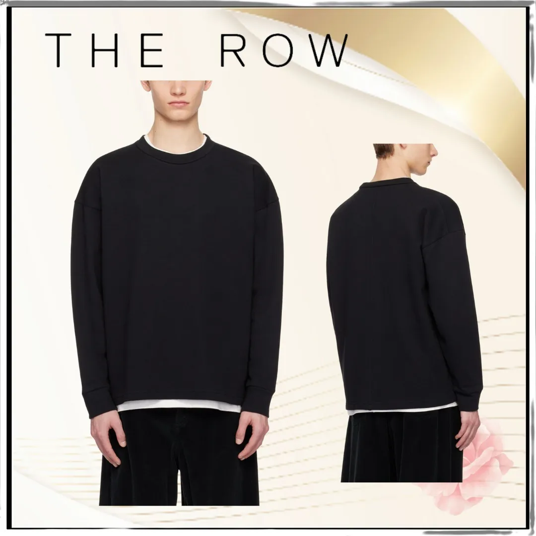 The Row  |Crew Neck Long Sleeves Plain Cotton Sweatshirts