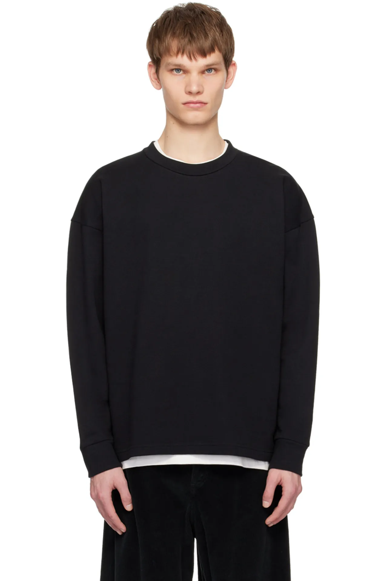 The Row  |Crew Neck Long Sleeves Plain Cotton Sweatshirts