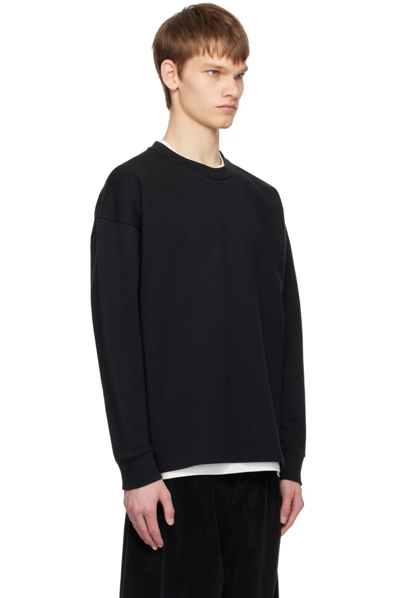 The Row  |Crew Neck Long Sleeves Plain Cotton Sweatshirts