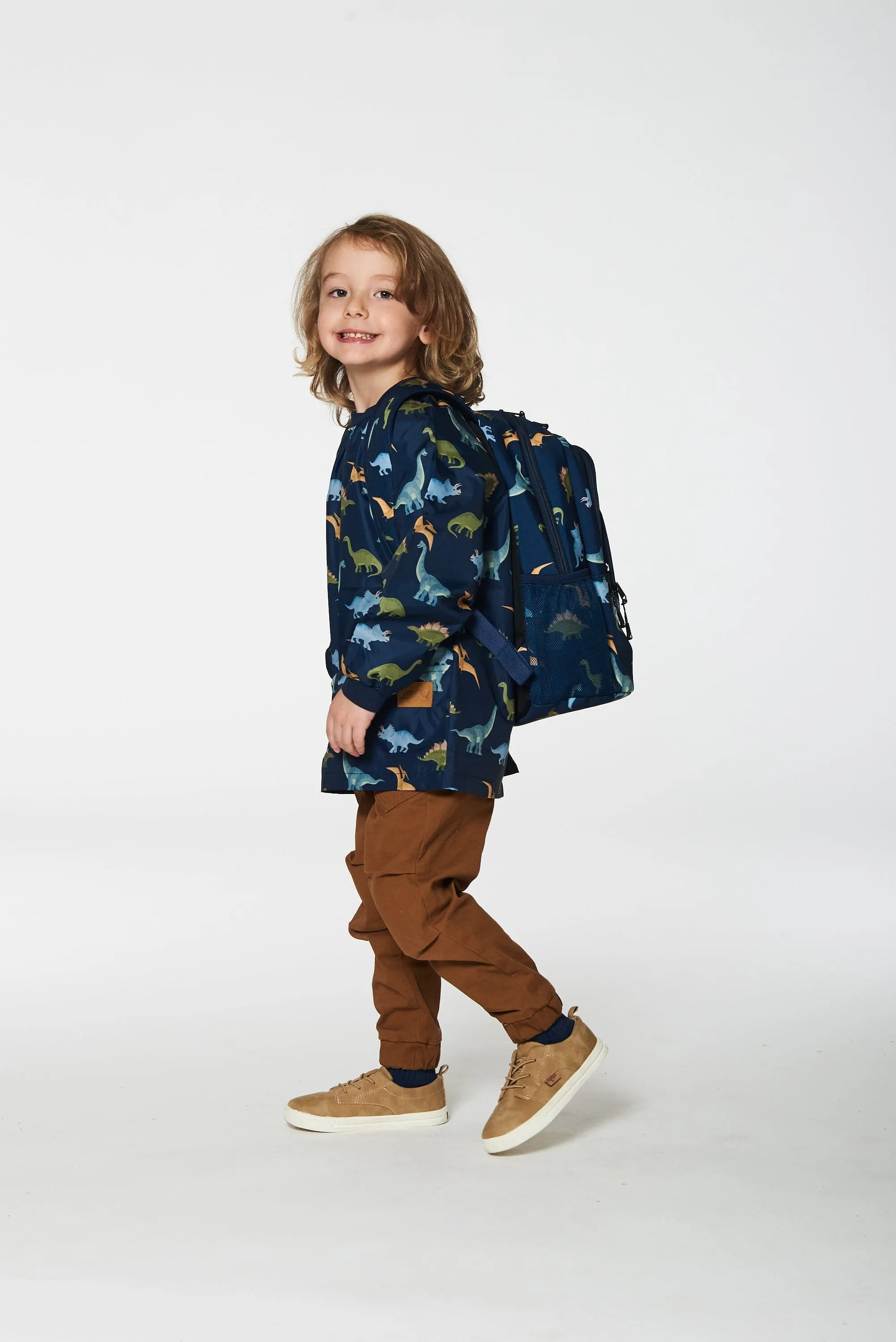 Toddler Backpack Navy Blue Printed Dinosaurs