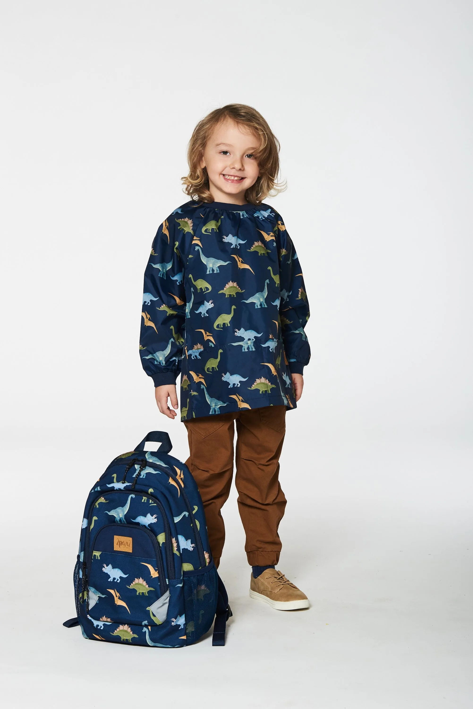 Toddler Backpack Navy Blue Printed Dinosaurs