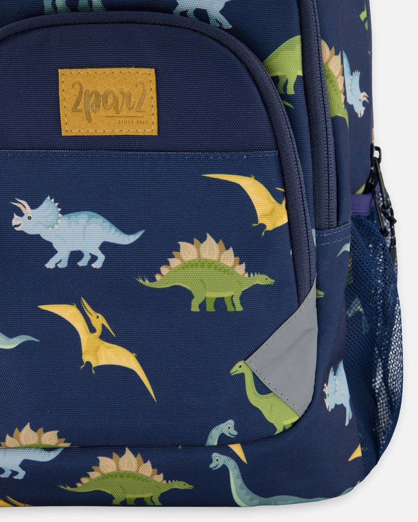 Toddler Backpack Navy Blue Printed Dinosaurs