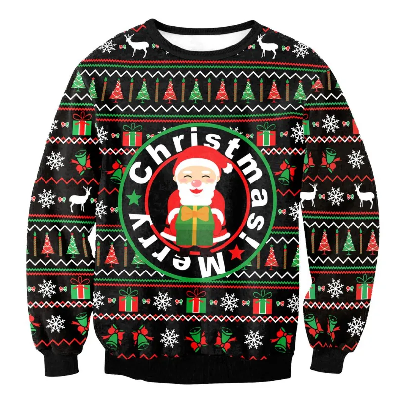 UGLY CHRISTMAS SWEATER Vacation Santa Elf Funny Womens