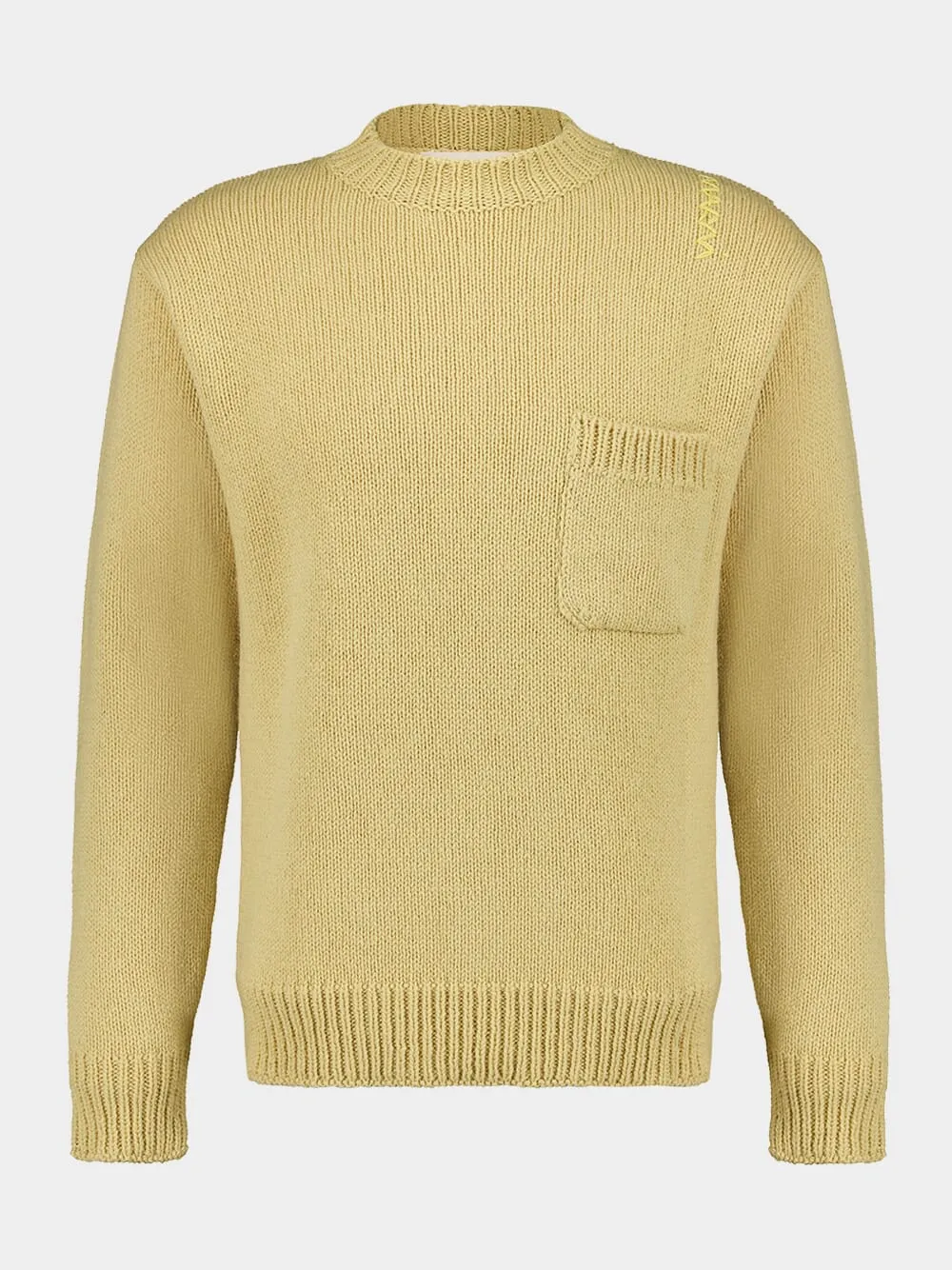 Vanilla Wool Sweater with Pocket