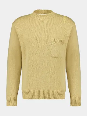 Vanilla Wool Sweater with Pocket