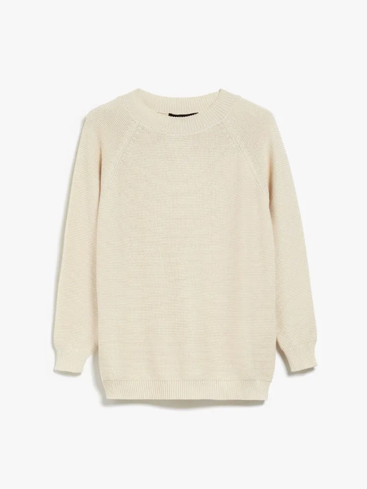 Weekend Max Mara  |Long Sleeves Plain Cotton V-neck & Crew neck