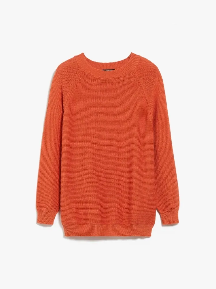 Weekend Max Mara  |Long Sleeves Plain Cotton V-neck & Crew neck