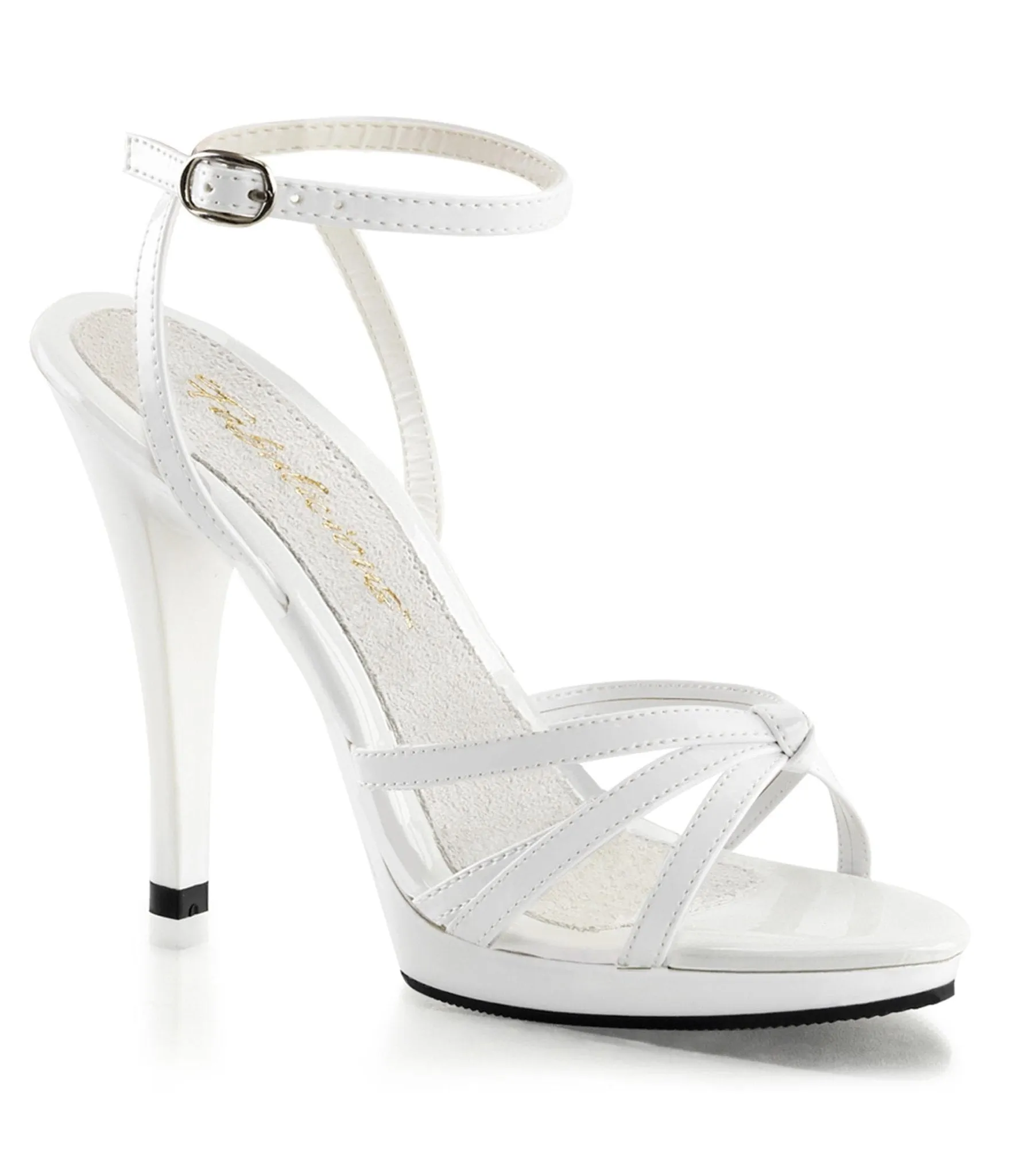 White Leatherette Strappy Heels