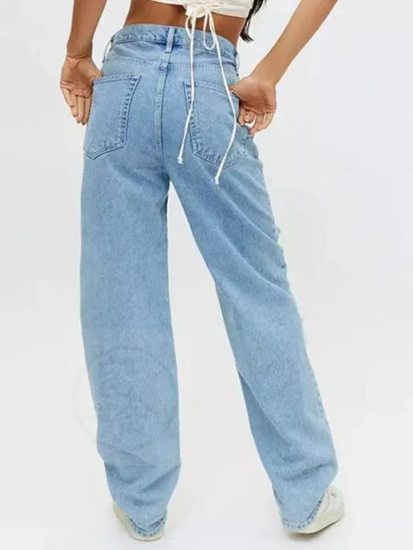 Women Ripped Baggy Jeans