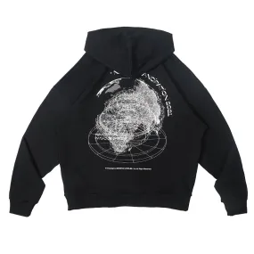 World Map Print Hoodie