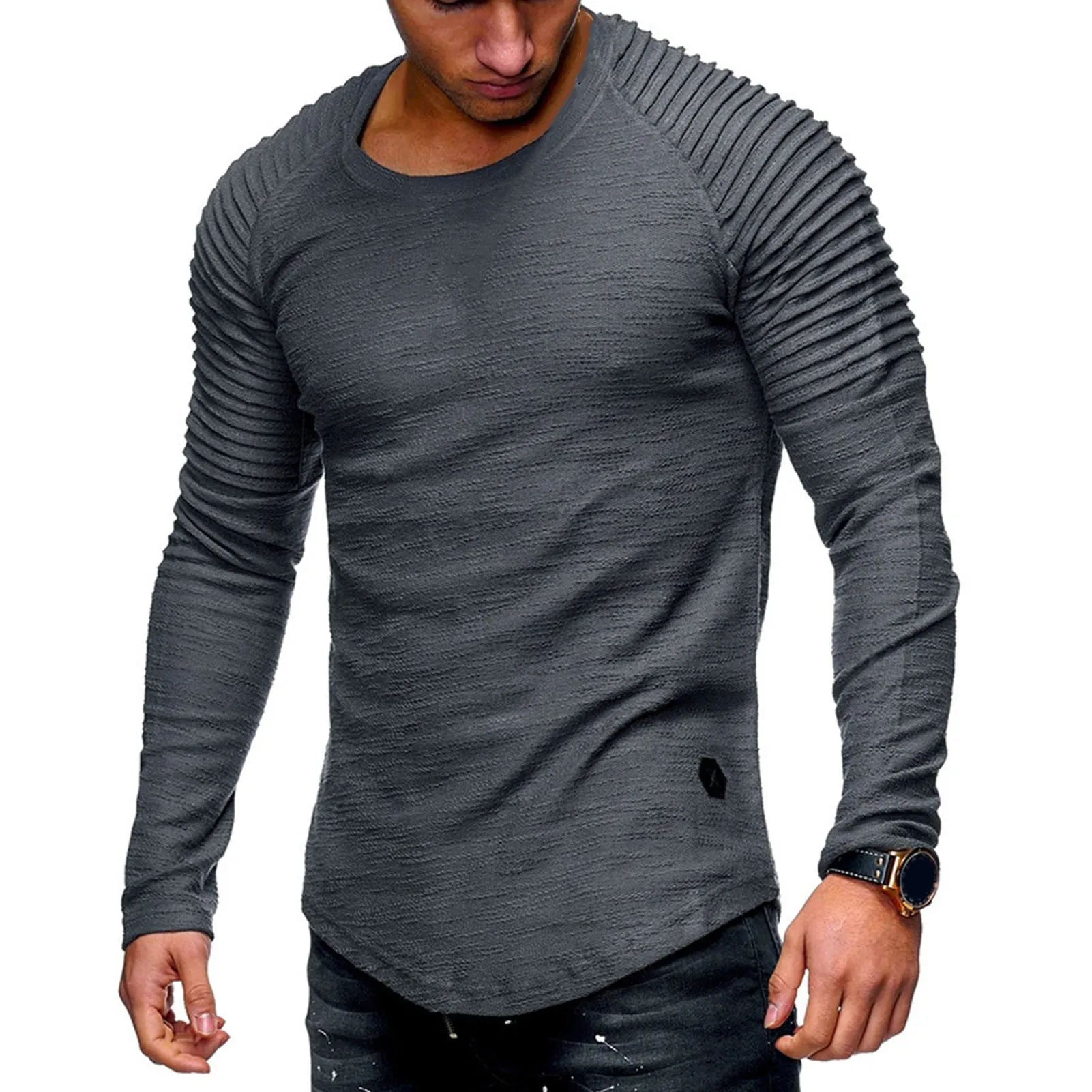 Xituodai Men Shirt Sweaters Solid Color Half High Collar Casual Slim Long Sleeve Keep Warm Tight Shirt Male for Men Clothes Inne