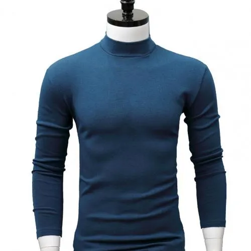 Xituodai Men Shirt Sweaters Solid Color Half High Collar Casual Slim Long Sleeve Keep Warm Tight Shirt Male for Men Clothes Inne