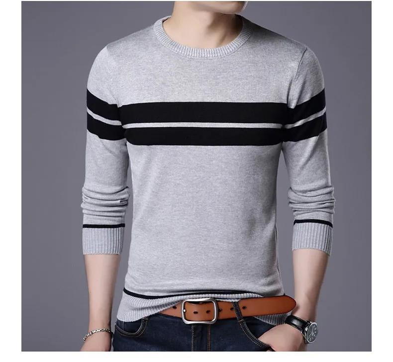 Xituodai Sweater Men New Casual Pullover O-collar Men Autumn Round Neck Patchwork Quality Knitted Brand Male Sweater Plus Size