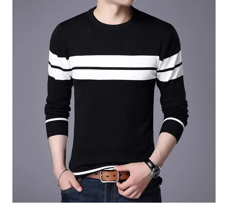 Xituodai Sweater Men New Casual Pullover O-collar Men Autumn Round Neck Patchwork Quality Knitted Brand Male Sweater Plus Size