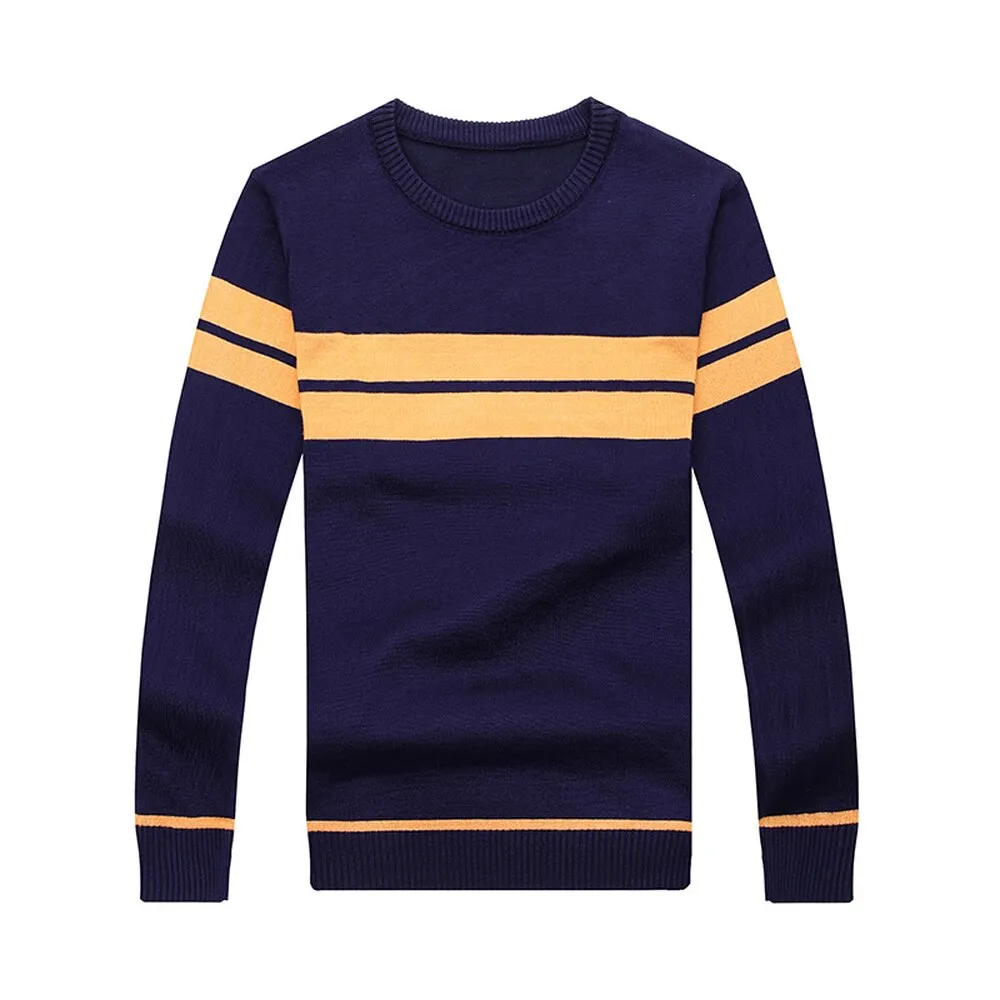 Xituodai Sweater Men New Casual Pullover O-collar Men Autumn Round Neck Patchwork Quality Knitted Brand Male Sweater Plus Size