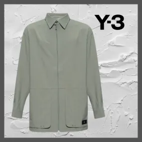 Y-3  |Wool Long Sleeves Plain Oversized Logo Designers Shirts