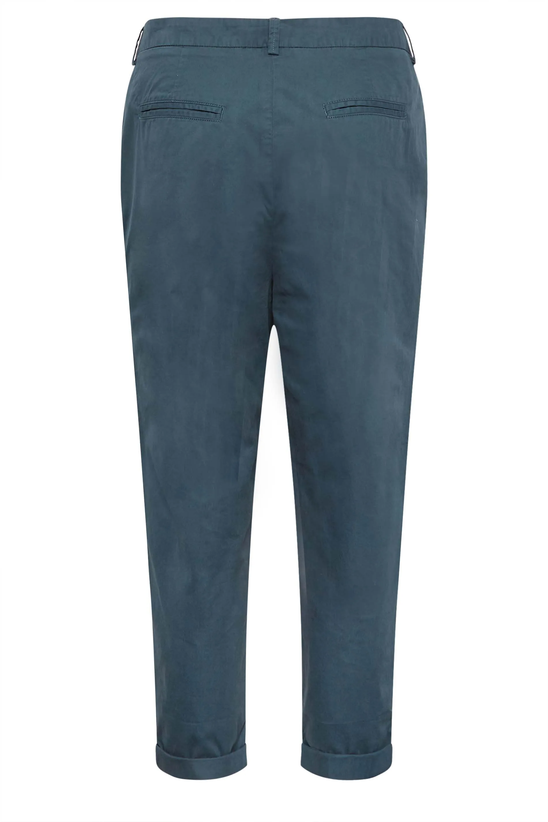 YOURS Curve Navy Blue Cropped Chino Trousers