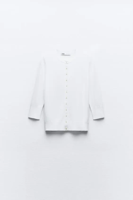 ZARA  |Casual Style Long Sleeves Elegant Style Cardigans