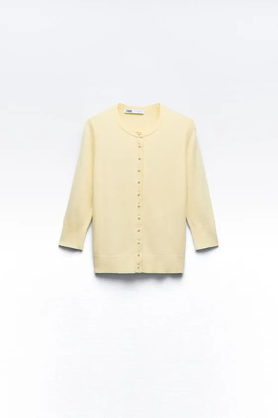 ZARA  |Casual Style Long Sleeves Elegant Style Cardigans