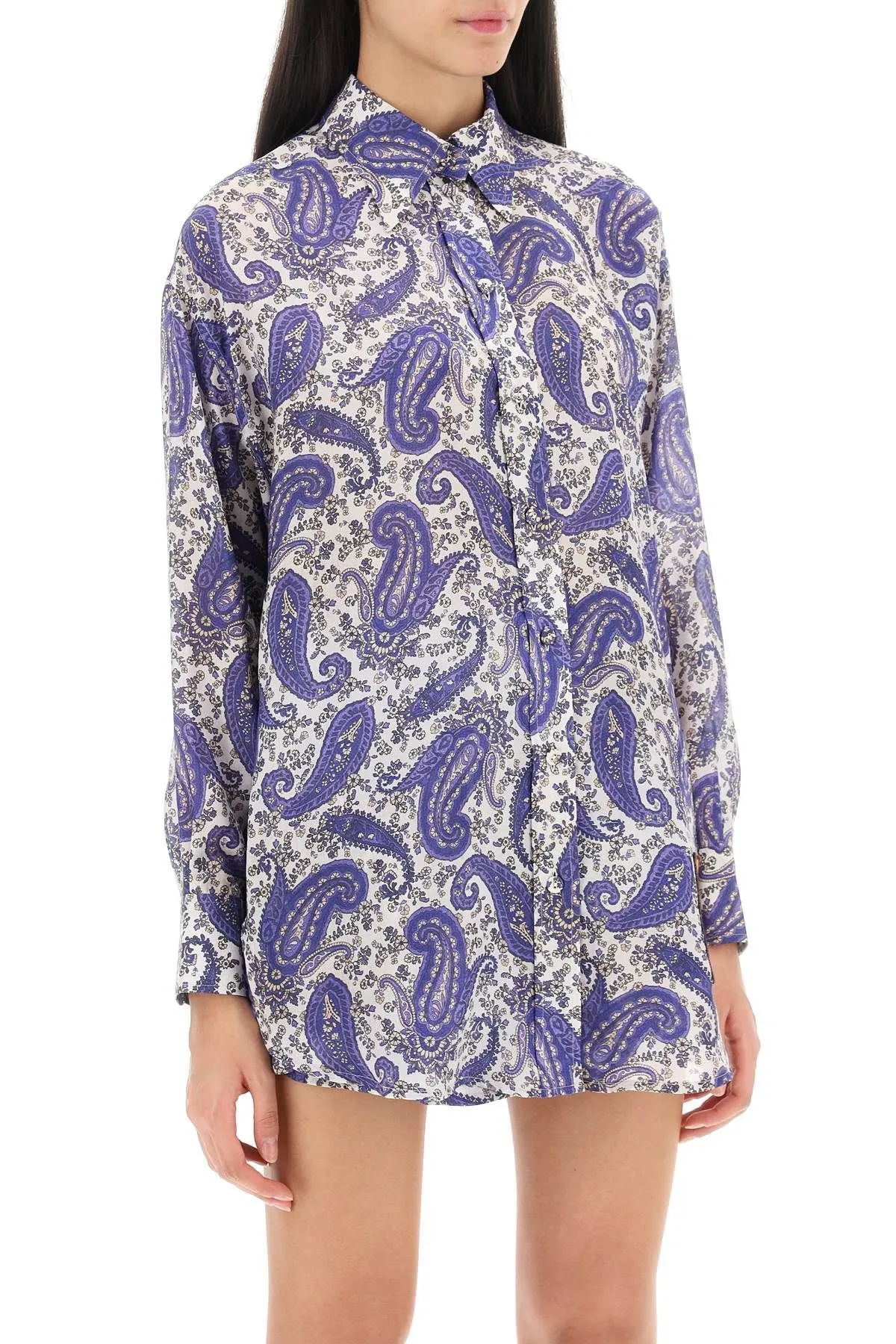 Zimmermann  |Paisley Silk Long Sleeves Oversized Shirts & Blouses