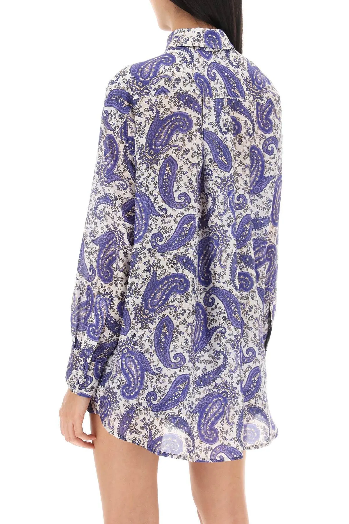 Zimmermann  |Paisley Silk Long Sleeves Oversized Shirts & Blouses